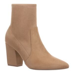 On 34th Women's Lydiaa Pointed Toe Block Heel Booties Tan Size 7 M